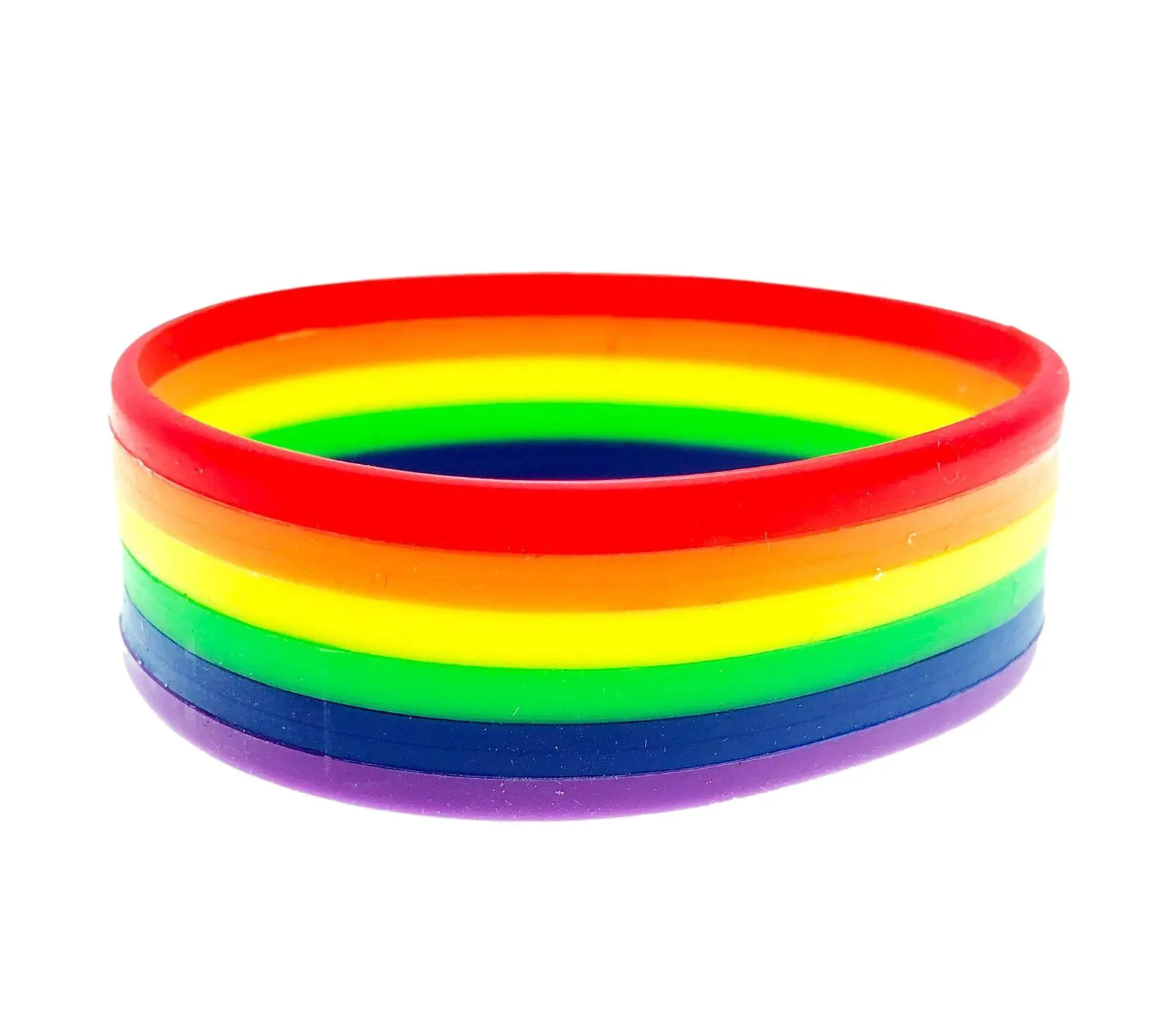 LGBTQ Pride Flag Gummy Silicone Wristband Bracelets Gay Lesbian Trans