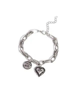 Life Is A Gift - Silver - Inspirational Heart Charm Paparazzi Lobster Claw Bracelet