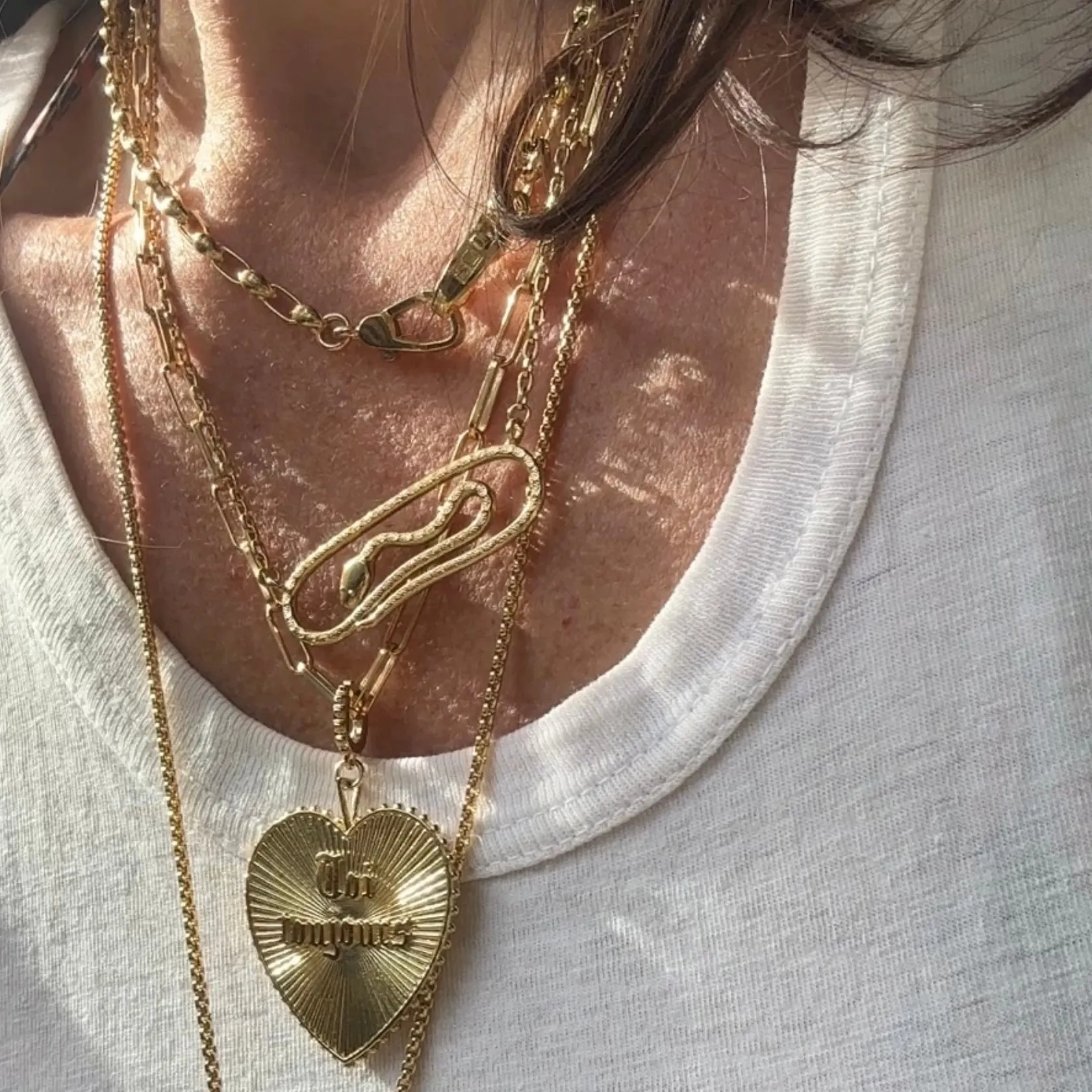 “LOVE LOCK” Necklace- petit mini puffy mariner