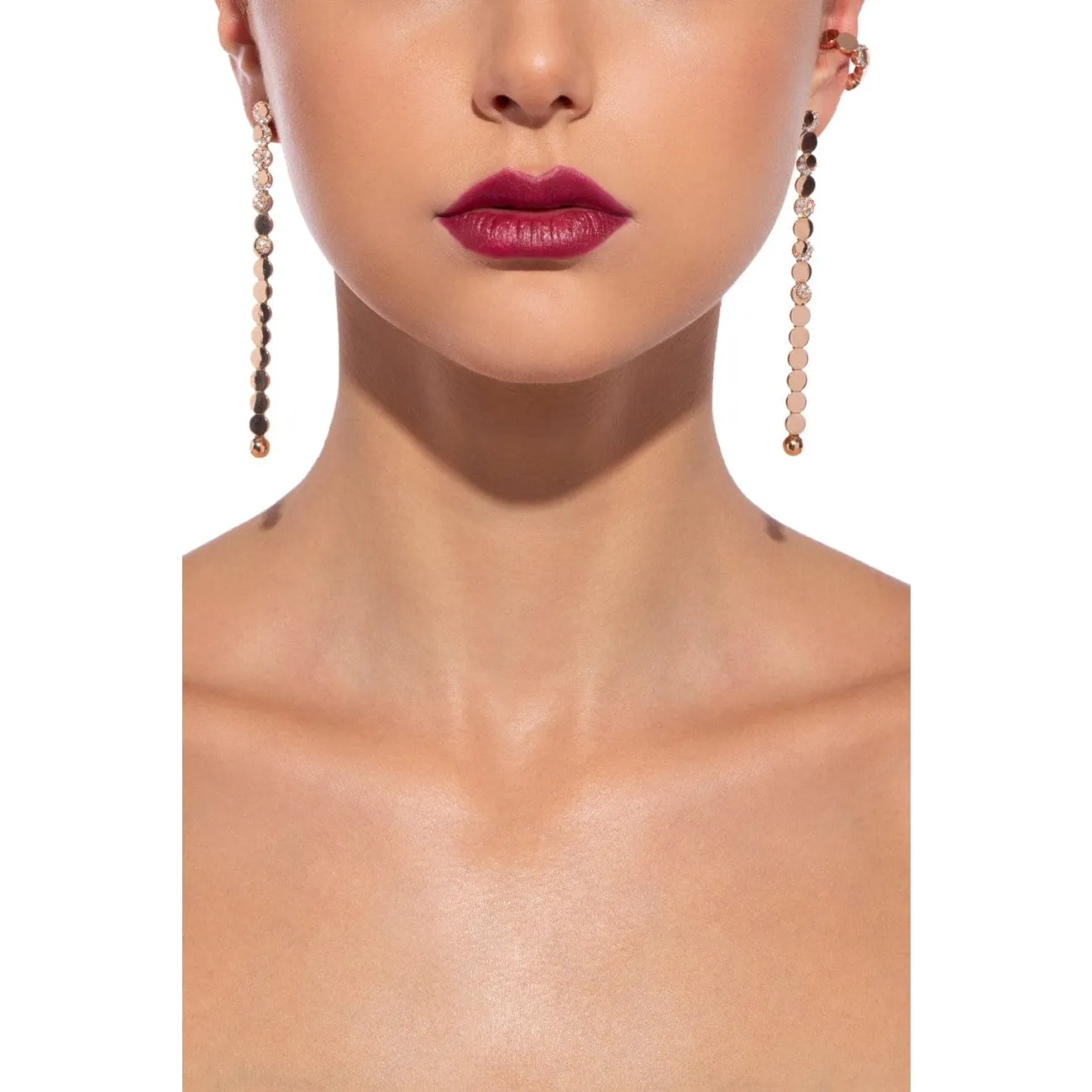 Luce Earrings 18K Rose Gold Diamonds Drop Earrings