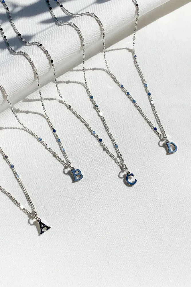 Lynn Initial Necklace In Silver