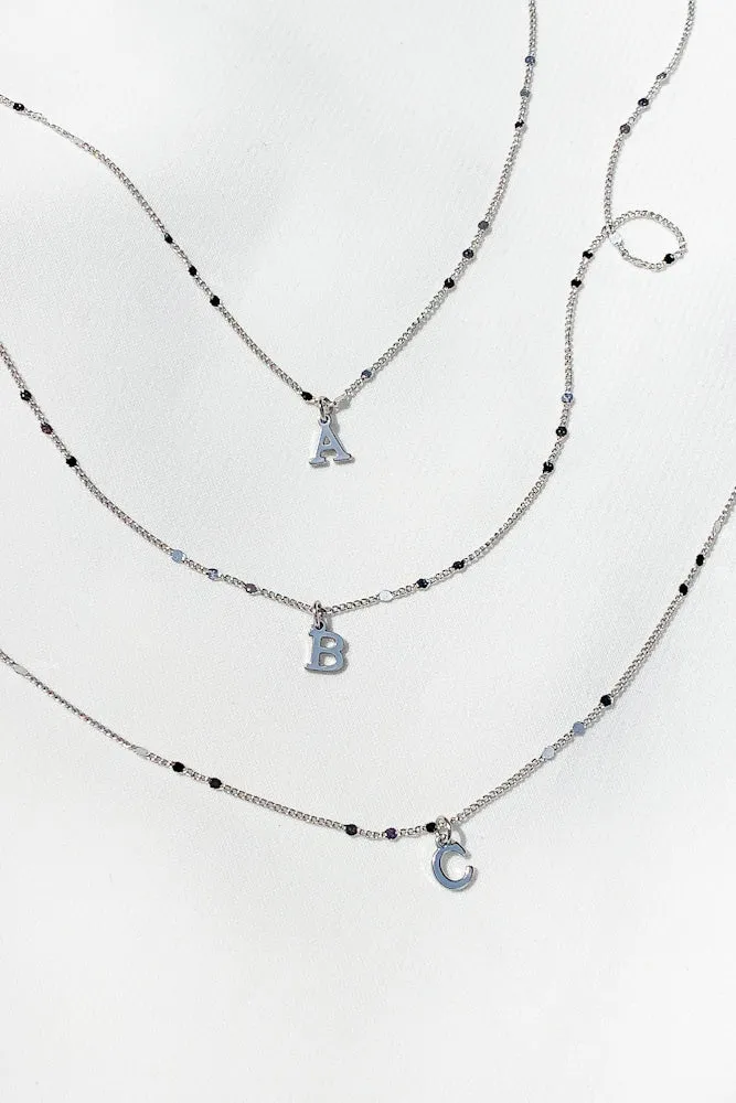 Lynn Initial Necklace In Silver