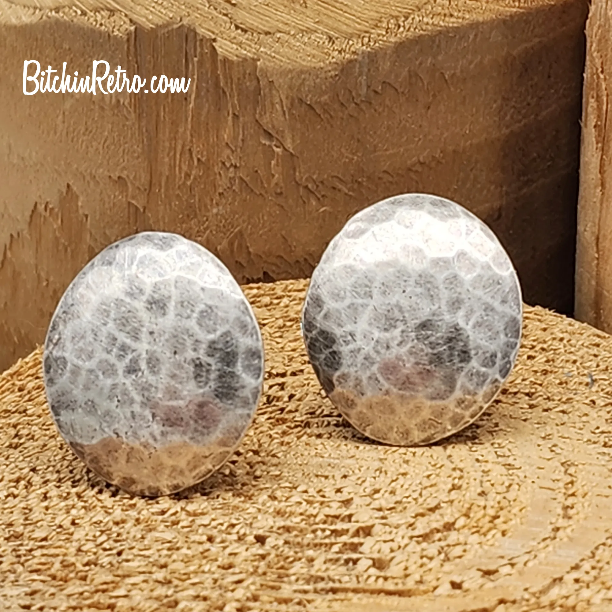 Marjorie Baer Vintage Earrings With Hammered Finish