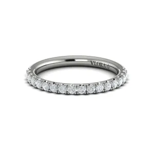 Medium Diamond French Set Band in 14K White Gold