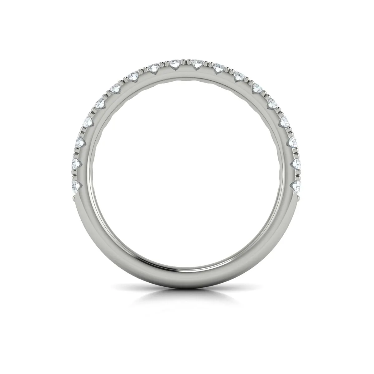 Medium Diamond French Set Band in 14K White Gold