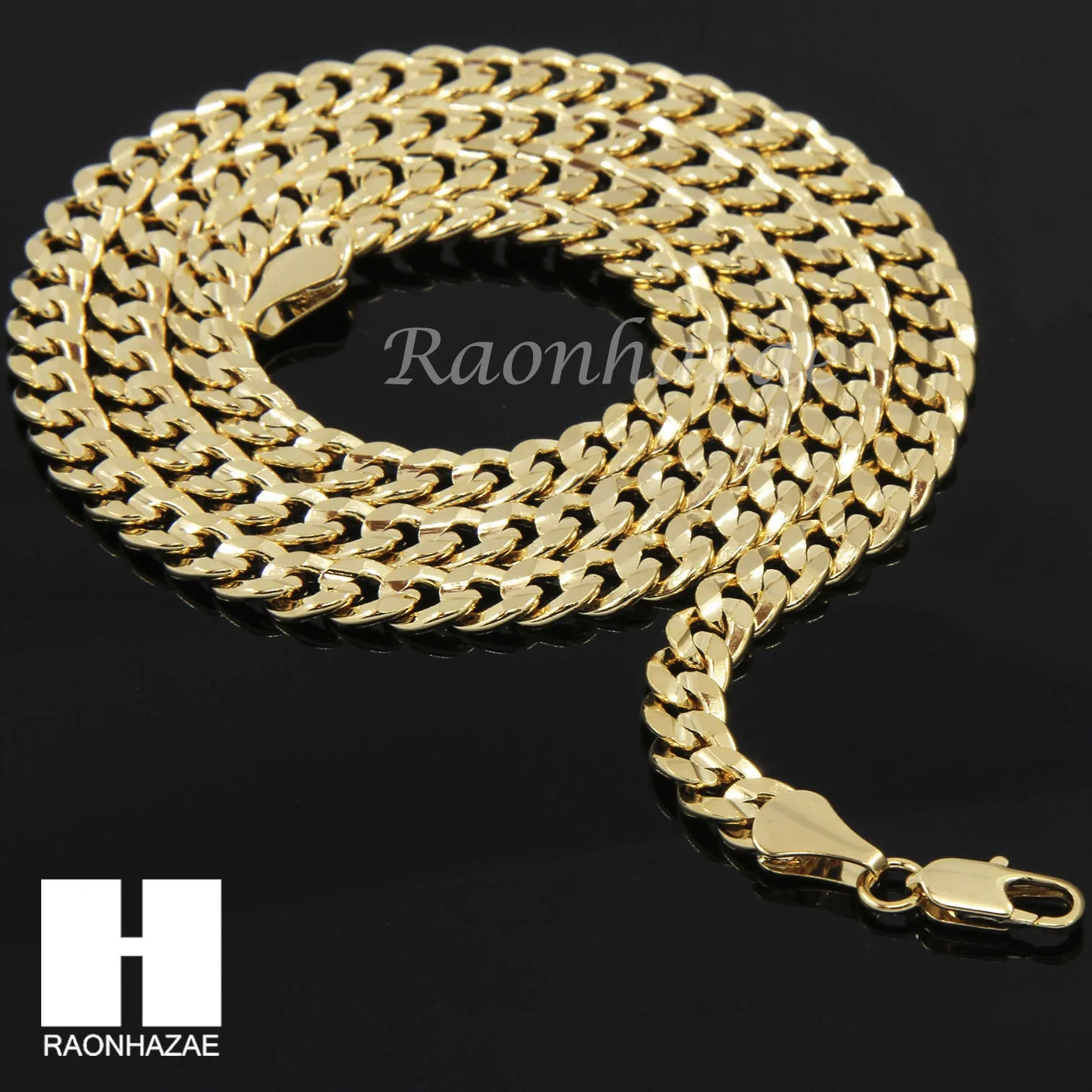 MEN GOLD BARBER RAZOR BLADE CHARM CUT 30" CUBAN LINK CHAIN NECKLACE S87