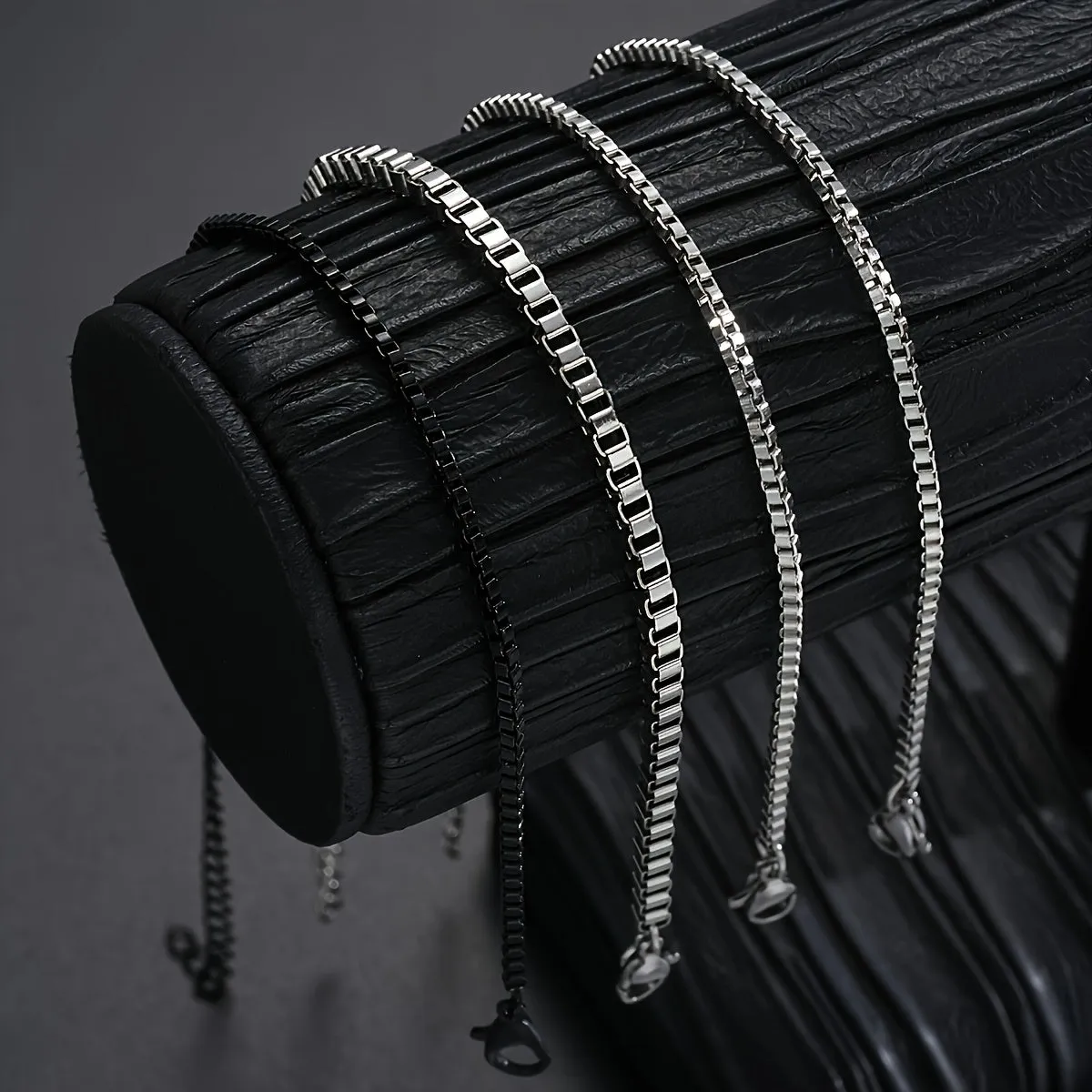 Men's Stainless Steel Link Bracelet Set 4 Piece Vintage Chain Wristbands