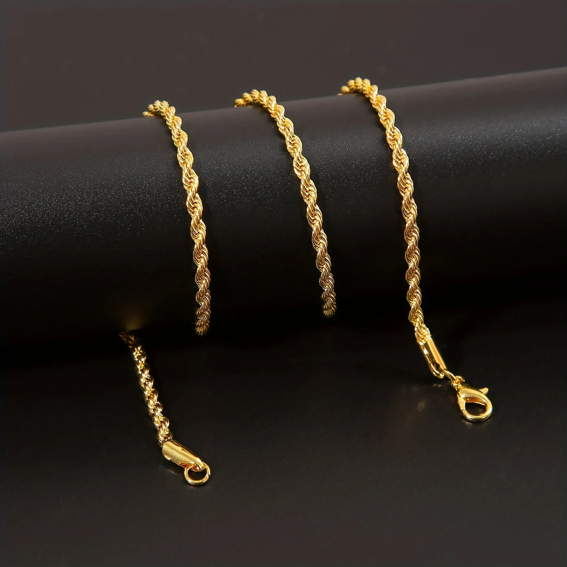 Men's Twisted Rope Chain Necklace Hip Hop Style