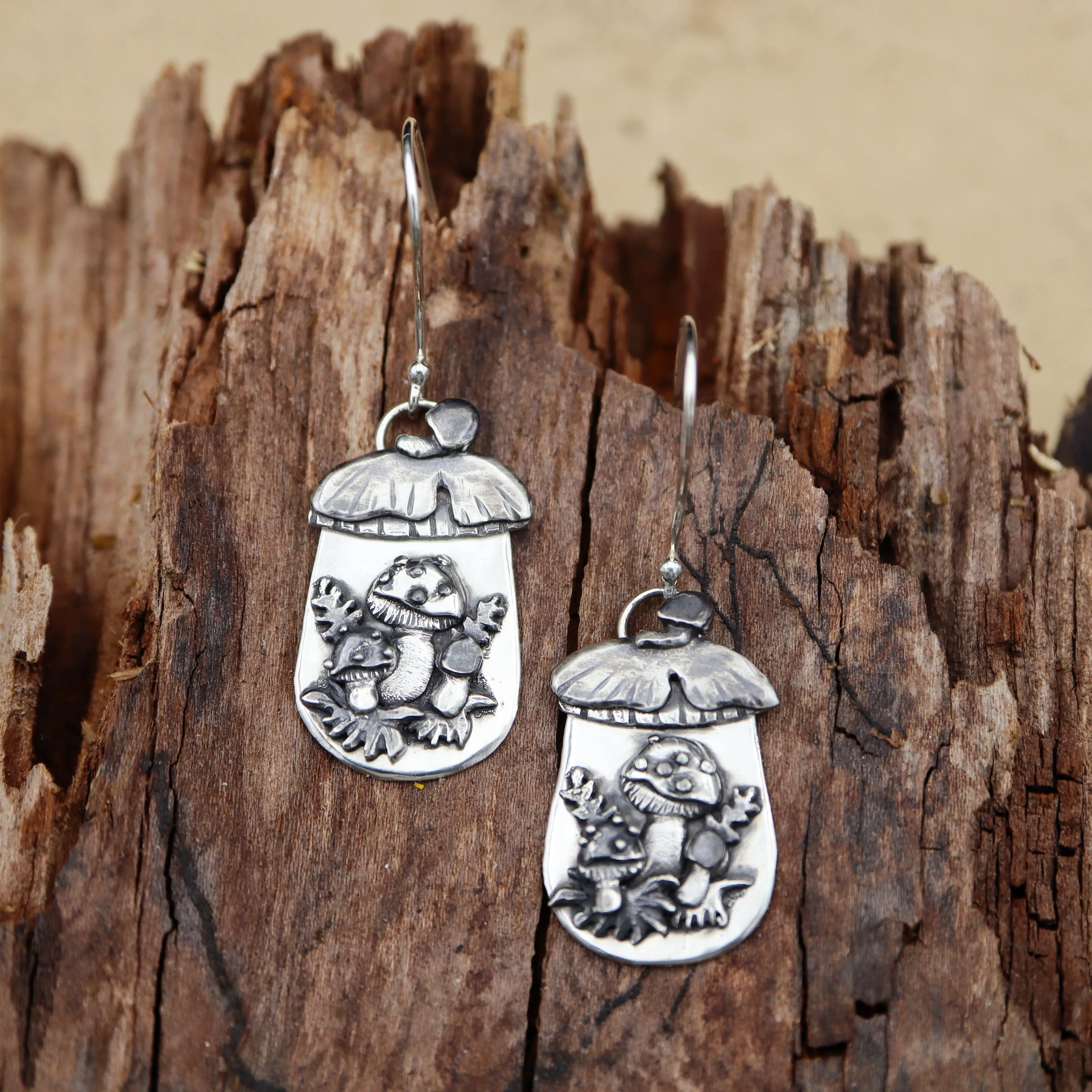 Merry Mushroom Necklace and Earrings