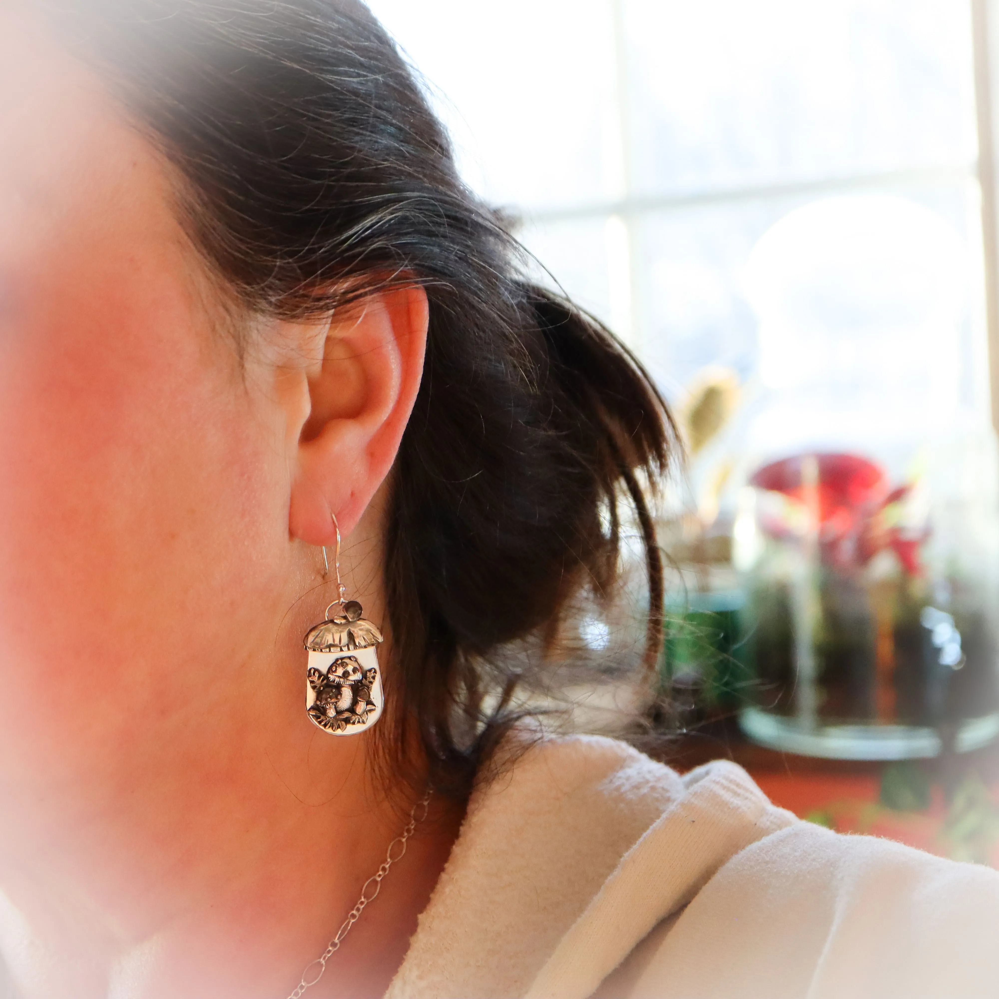 Merry Mushroom Necklace and Earrings