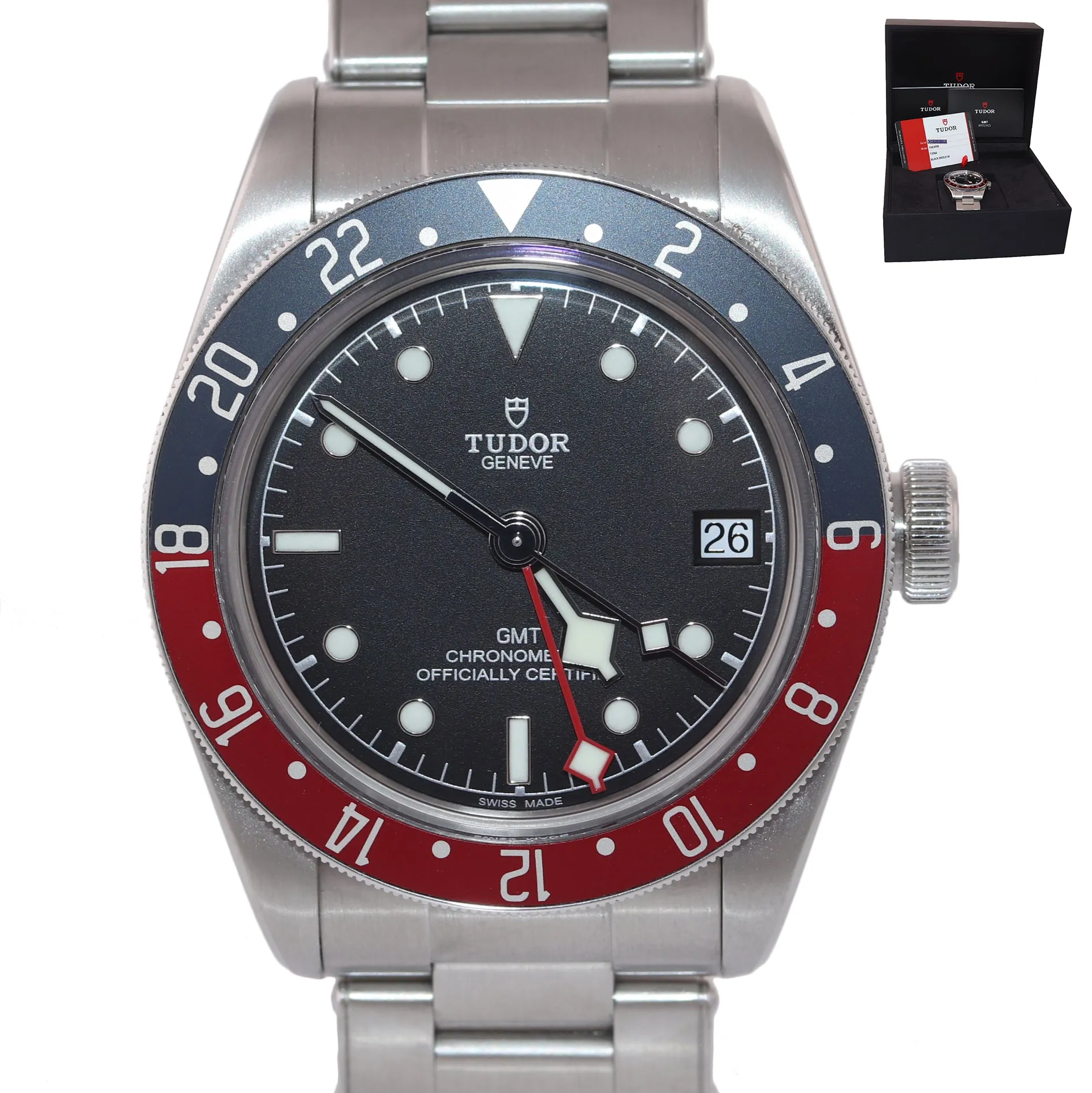 MINT 2018 PAPERS Tudor Black Bay GMT Pepsi 79830RB 41mm Steel Watch Box