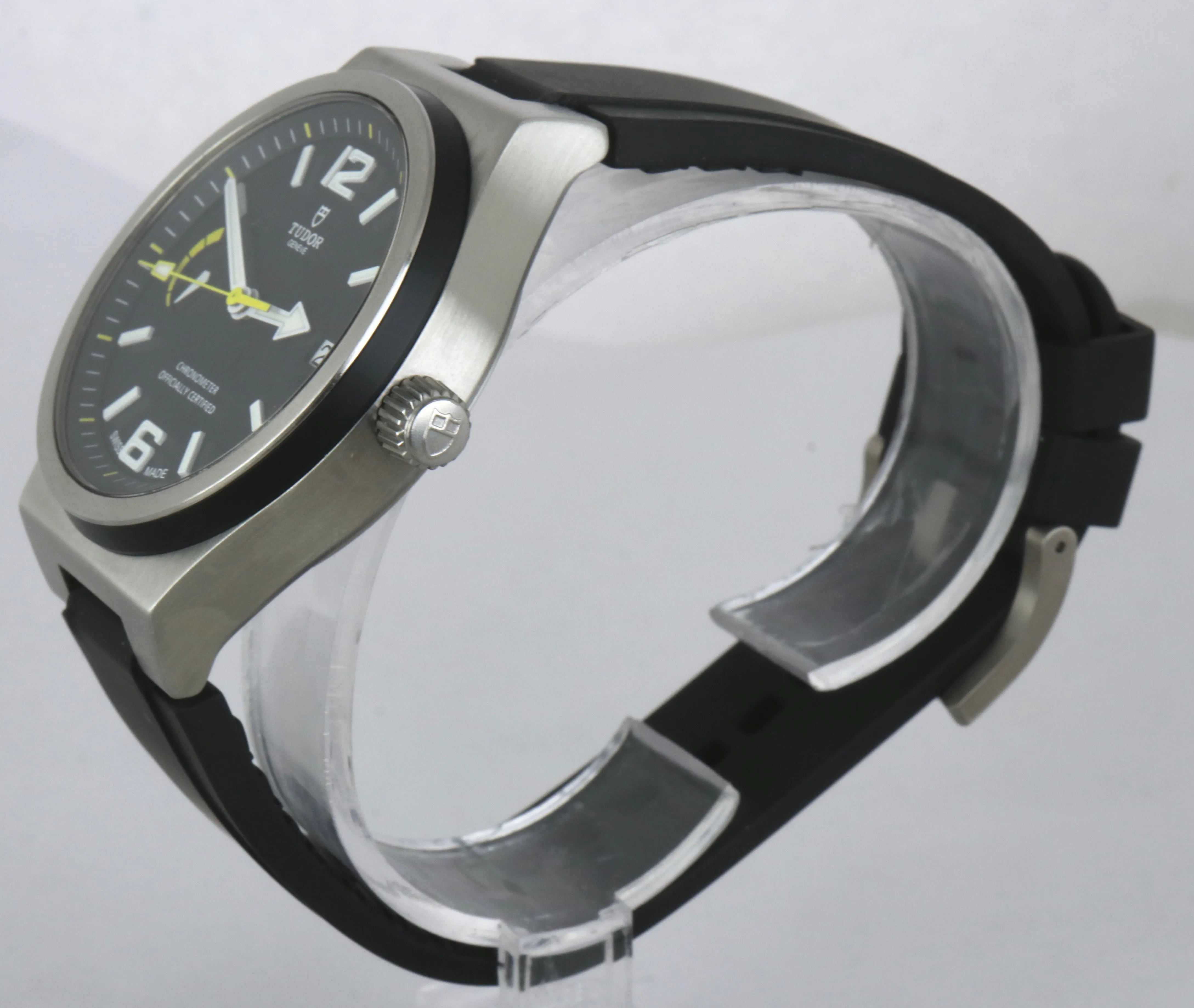 MINT Tudor North Flag Black Yellow 91210 Stainless Power Reserve 40mm Watch