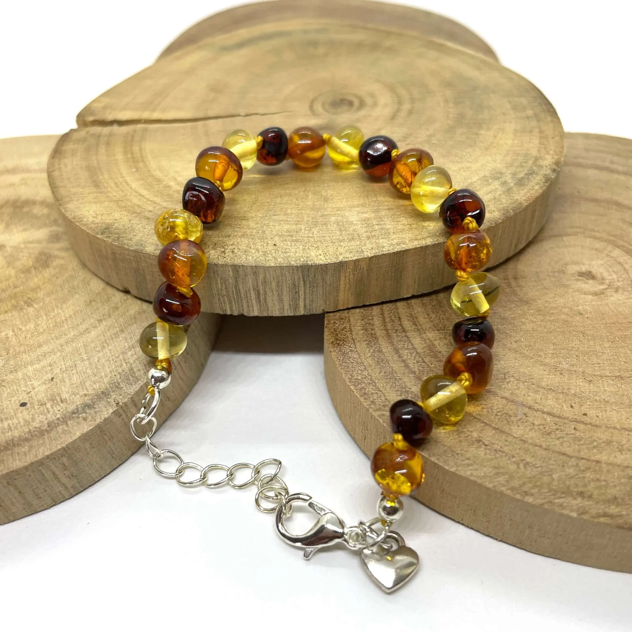Mixed Coloured Baroque Style Amber Bracelet