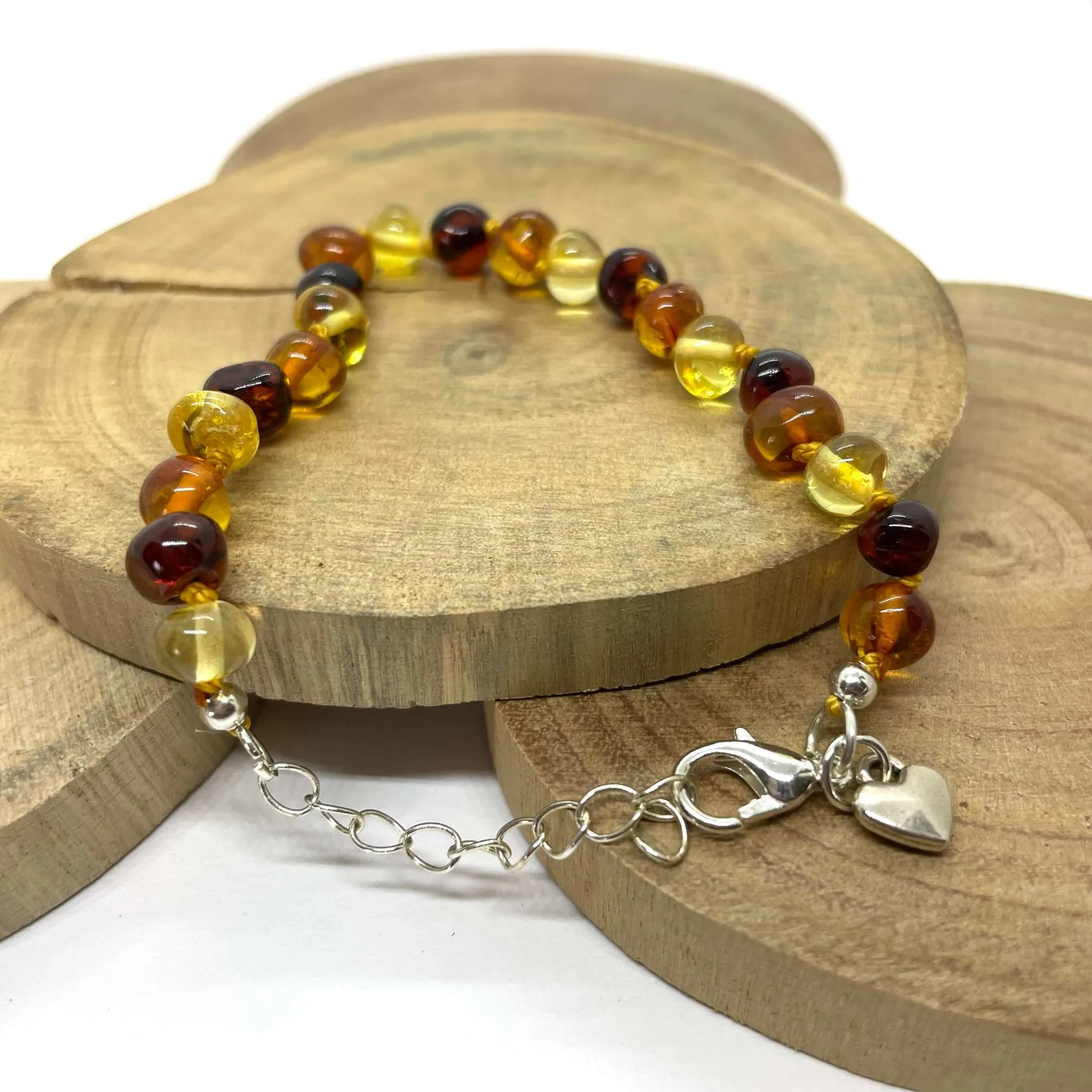 Mixed Coloured Baroque Style Amber Bracelet