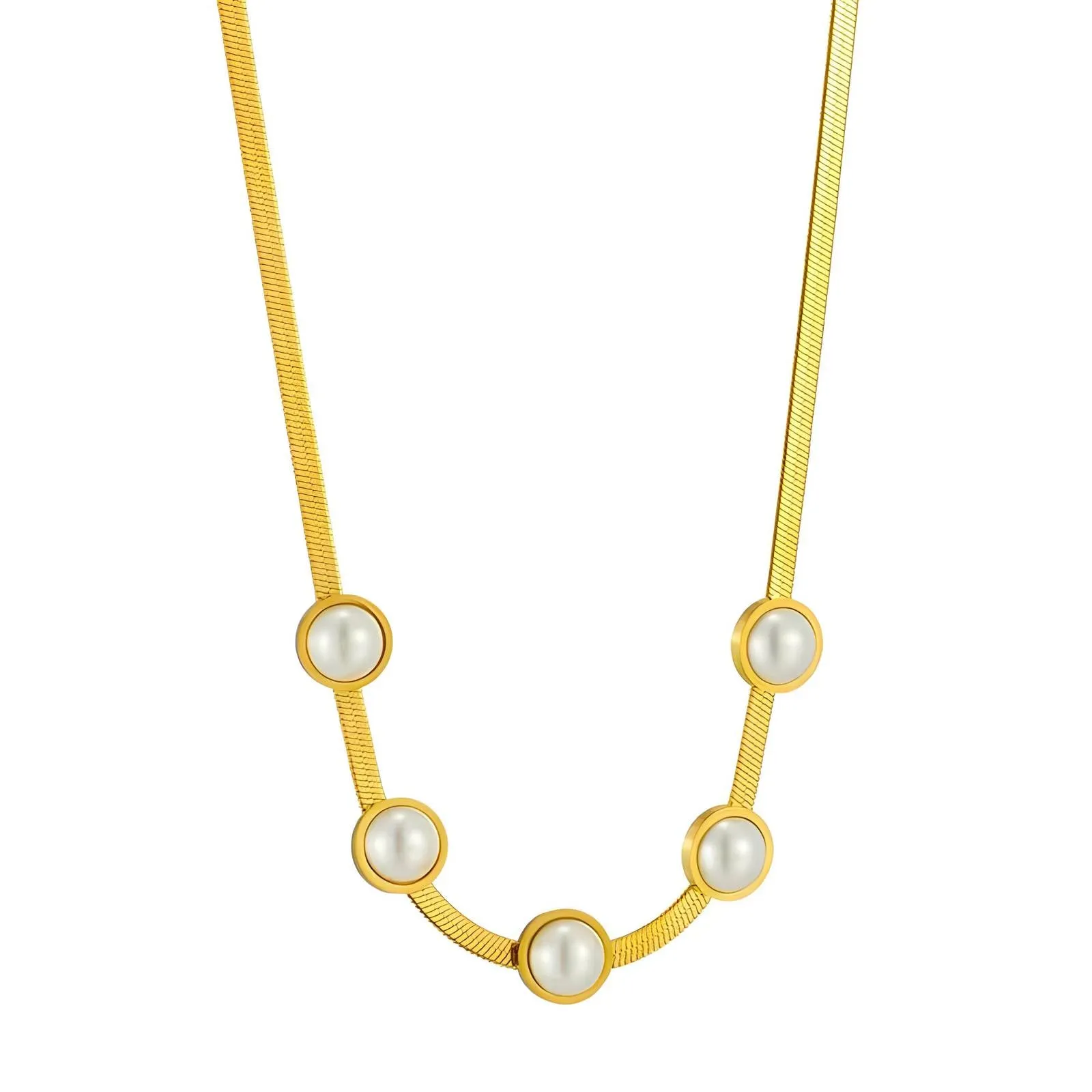 Modern Chain Necklace in 18K Gold Plated Steel