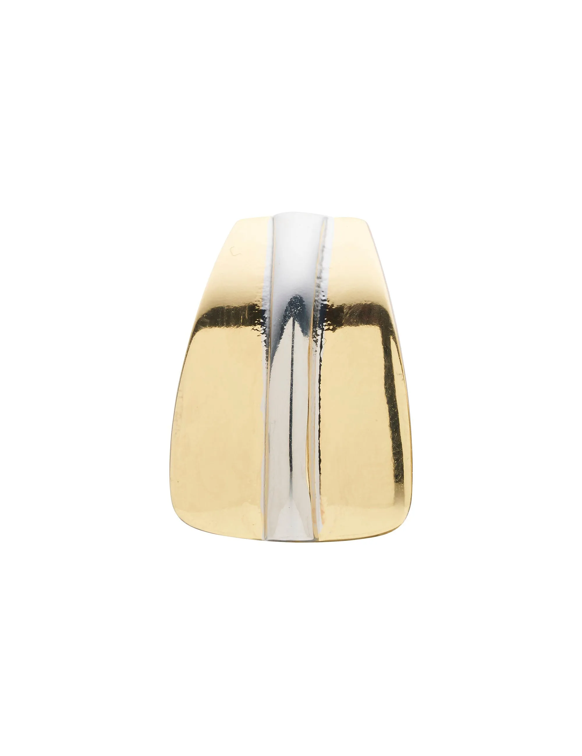 MODERN TWO TONE CLIP ON EARRINGS