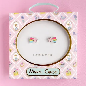 MON COCO SHOOTING STAR CLIP-ON EARRINGS