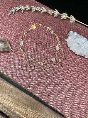 Moonstone Double Strand 14k Gold Fill Bracelet