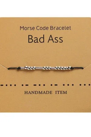 Morse Code Bracelets-Bad Arse
