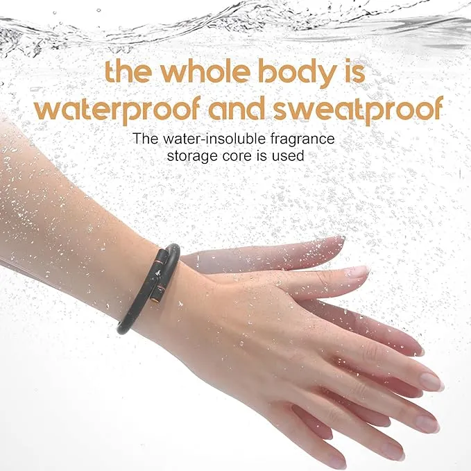 Mosquito Bracelets, Insect & Pest Mosquito Bands for Adults and Kids, DEET Free, Mosquito Wristbands Outdoor Patio Hiking Camping Gear Must Haves (10 Replacement Cores - Black)