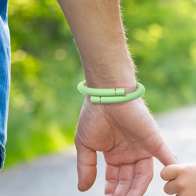 Mosquito Repellent Bracelets, 1 Pack Repellent Wristbands for Adults and Kids, DEET-Free (10 Replacement Cores - Green)