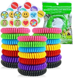 Mosquito Repellent Bracelets, 21 Pack Individually Wrapped Waterproof Insect Bug Repellent Wristbands for Kids Adults Outdoor Camping Fishing Traveling