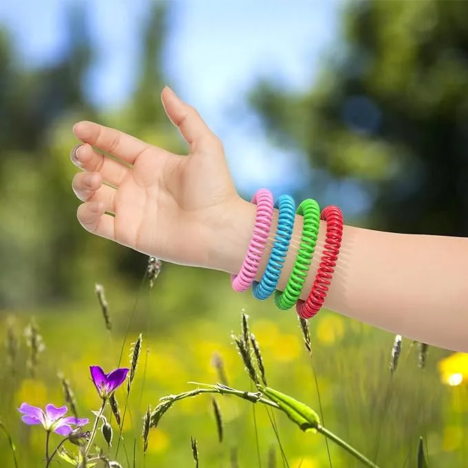 Mosquito Repellent Bracelets, 50 Pack DEET-Free Mosquito Bands for Adults and Kids, Individually Wrapped Waterproof Repellent Wristbands