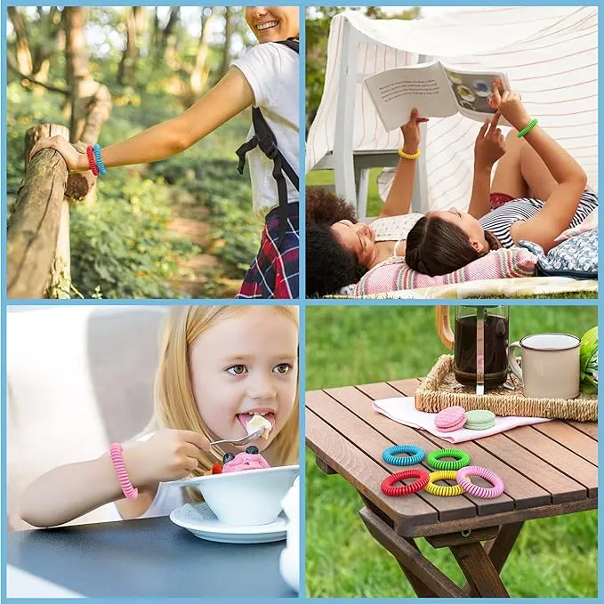 Mosquito Repellent Bracelets, 50 Pack DEET-Free Mosquito Bands for Adults and Kids, Individually Wrapped Waterproof Repellent Wristbands