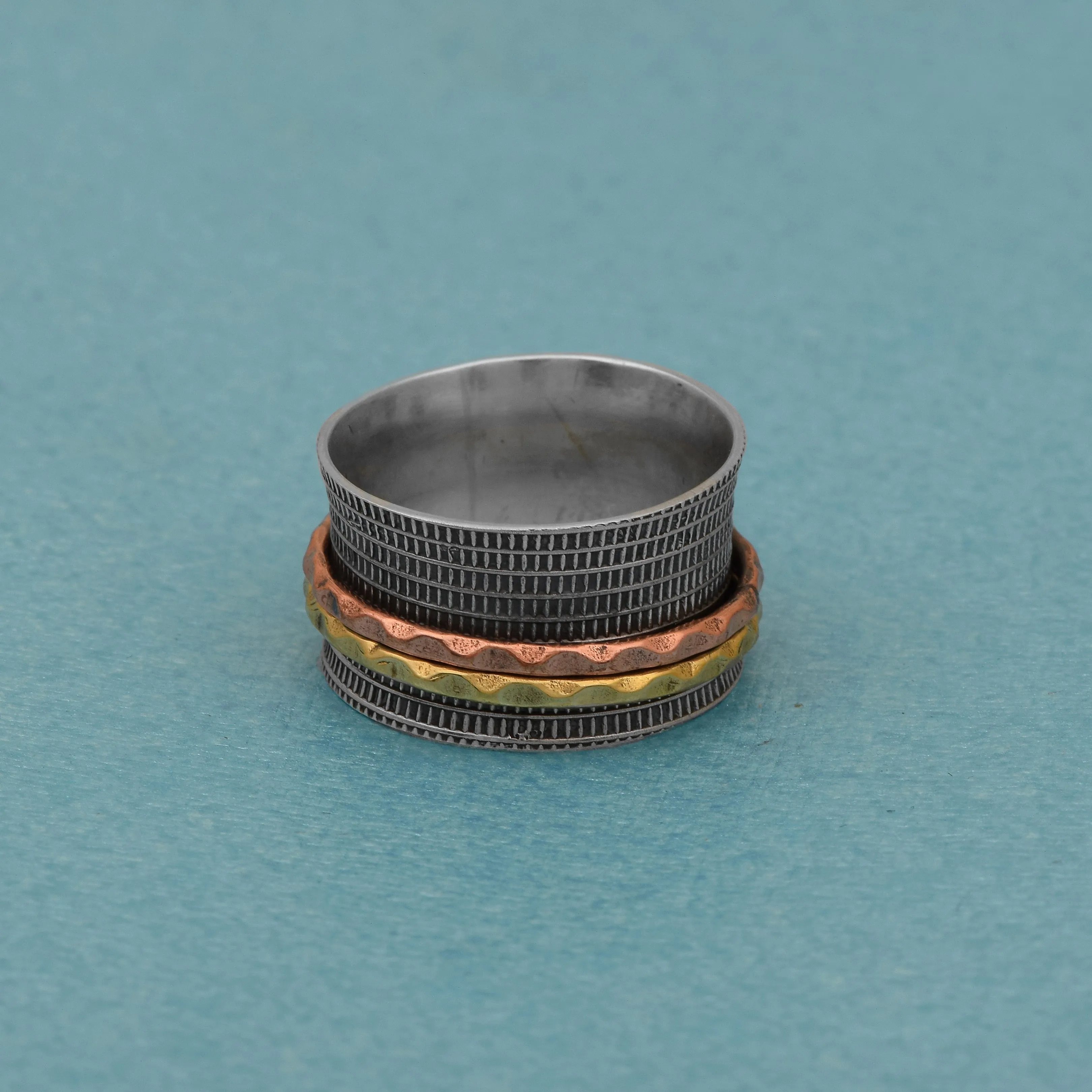 Multi Banded Meditation Spinner Ring