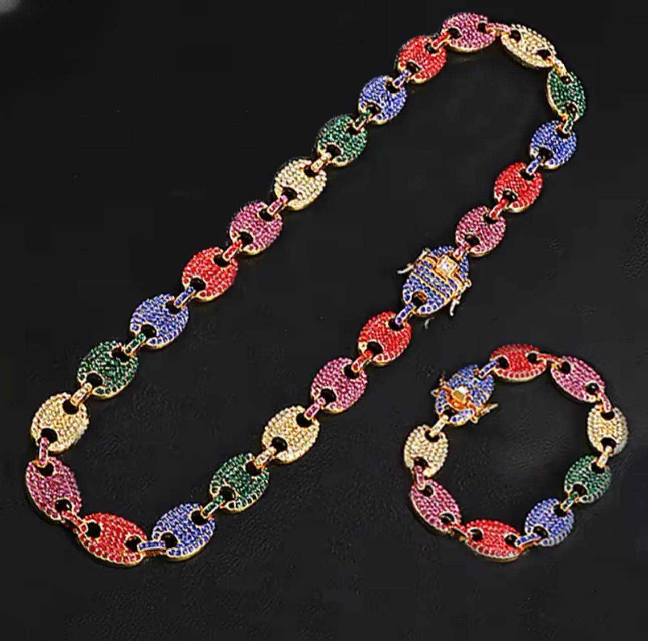 Multi Colored Iced Out Necklace