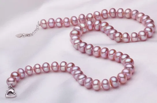 Natural 100% Genuine Pearl Necklace Mother Gift White Pink Purple Pearl Jewelry Choker Necklace