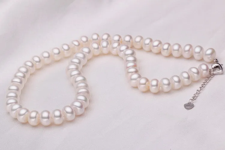 Natural 100% Genuine Pearl Necklace Mother Gift White Pink Purple Pearl Jewelry Choker Necklace