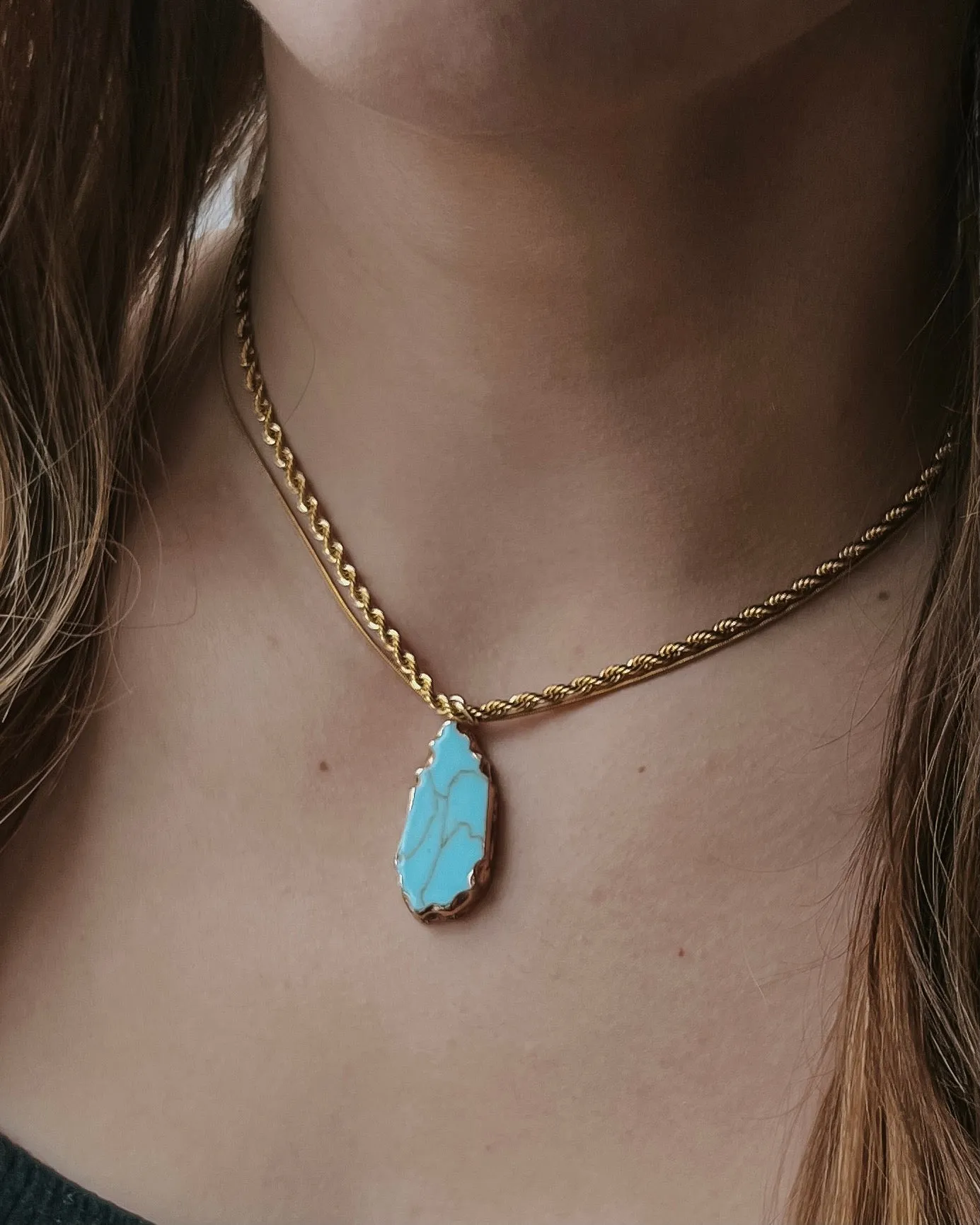 Nettie Double Strand Stone Necklace