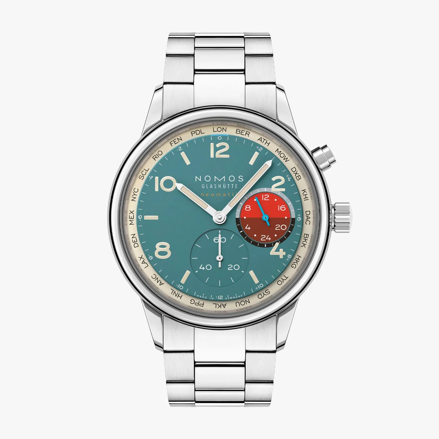 Nomos Glashütte Club Sport Neomatik Worldtimer Glacier Automatic – 790.S4