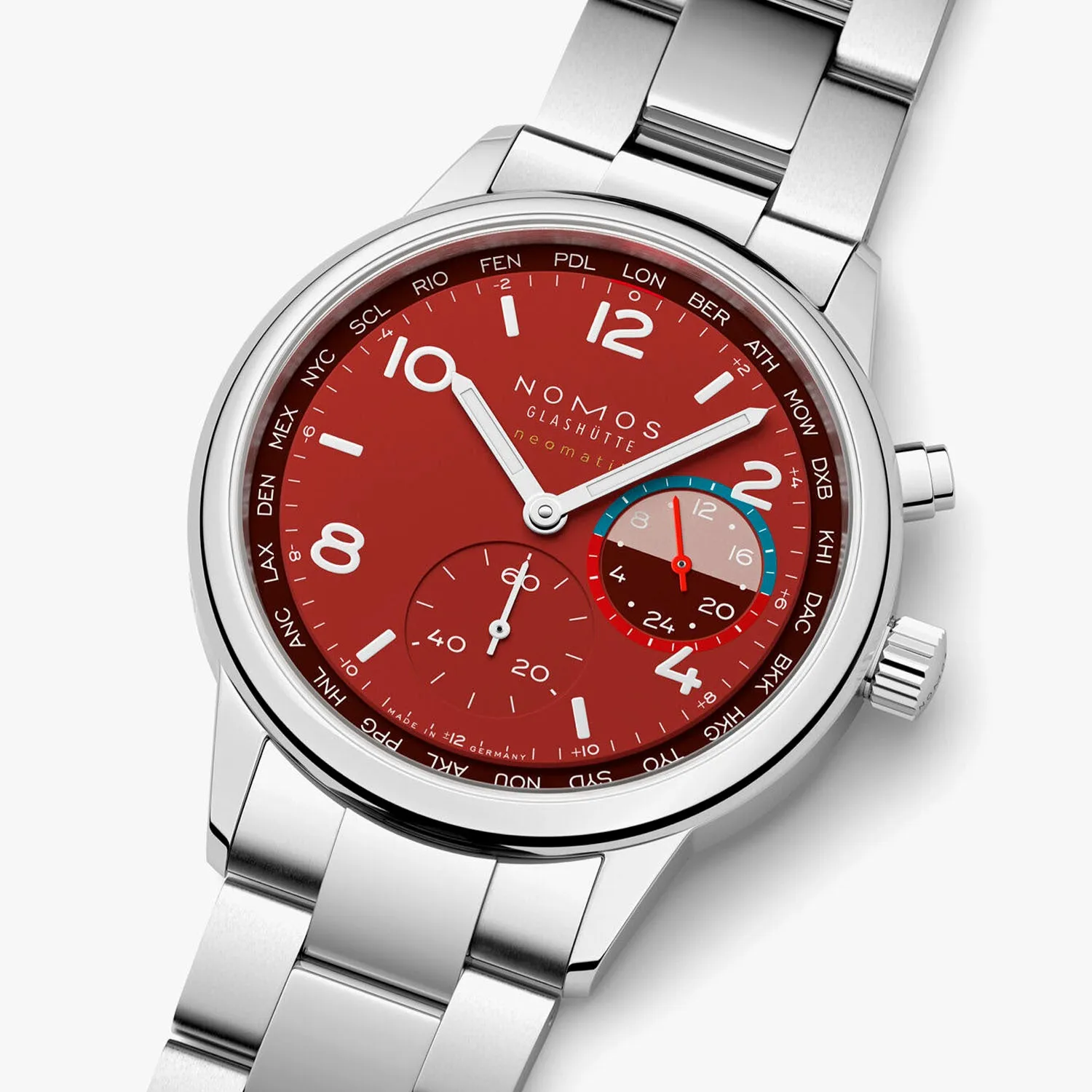 Nomos Glashütte Club Sport Neomatik Worldtimer Magma Automatic – 790.S5