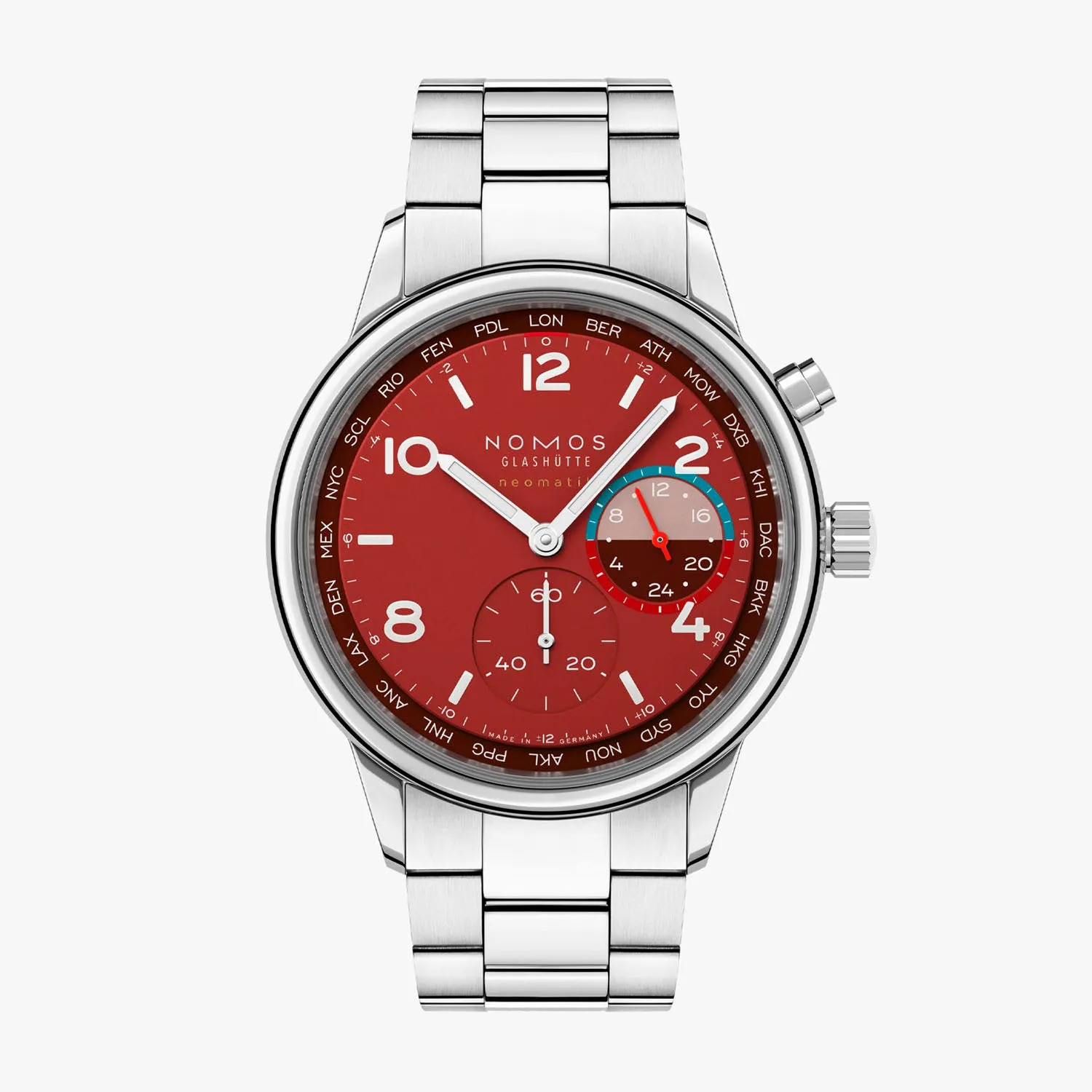 Nomos Glashütte Club Sport Neomatik Worldtimer Magma Automatic – 790.S5