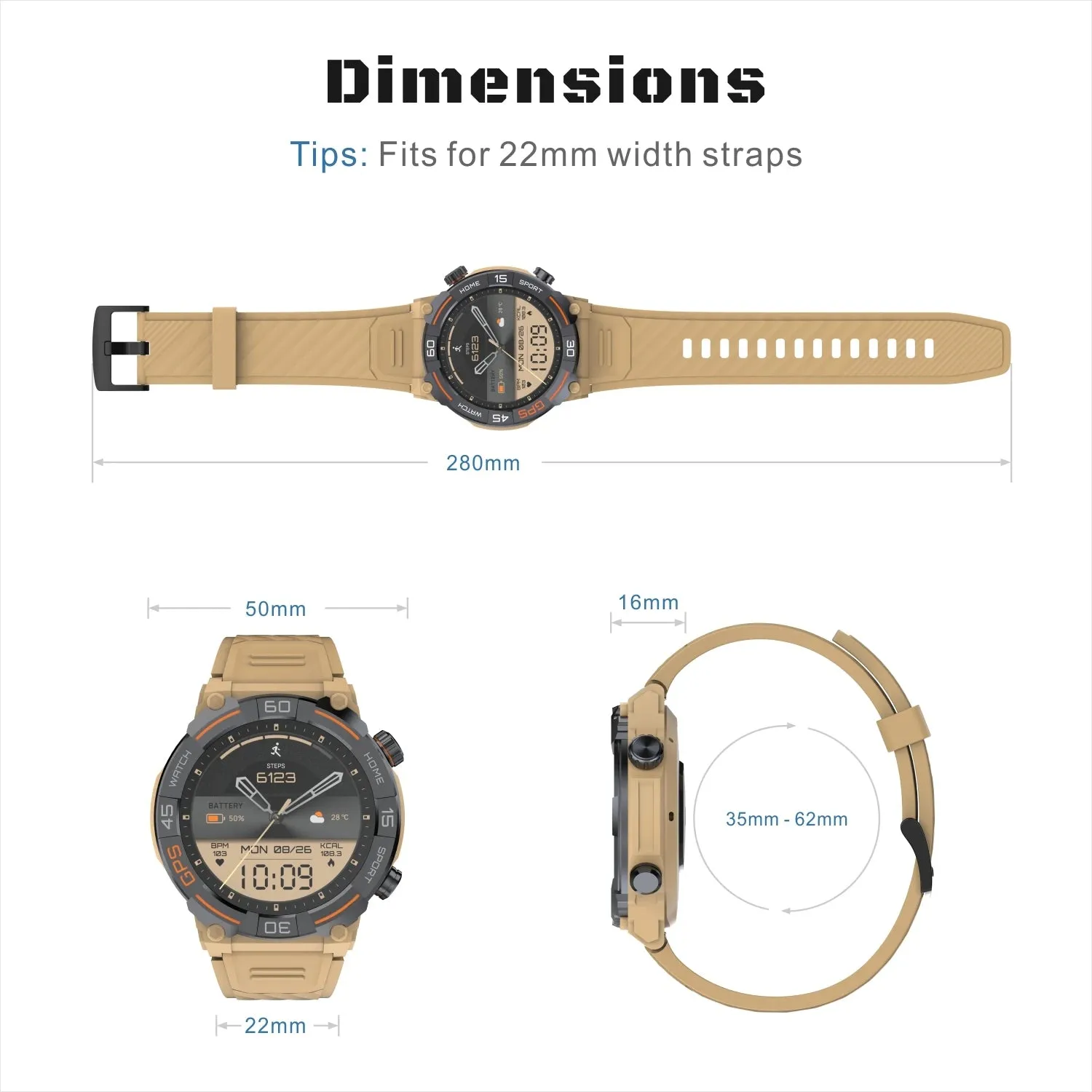 North Edge MG02 Men's Smart Watch｜Bluetooth calling・Altitude・Compass