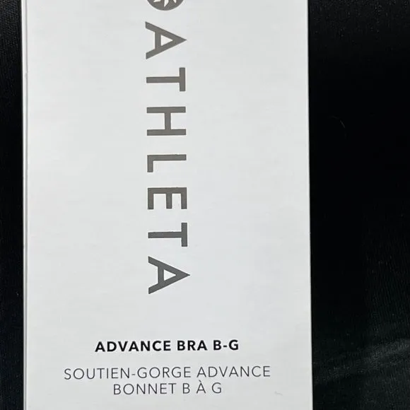 NWT ATHLETA Advance Bra 42D Black Adjustable Straps