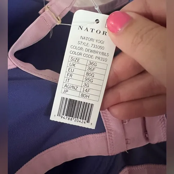 NWT Natori Women’s Yogi Underwire Sports Bra in Dewberry/Blossom in size 36G