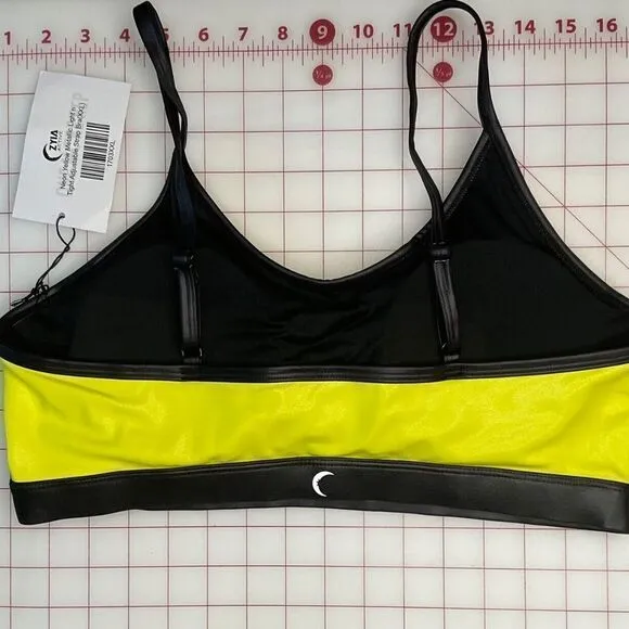 NWT Zyia Active Womens Yellow Light N Tight Adjustable Strap Sports Bra XXL