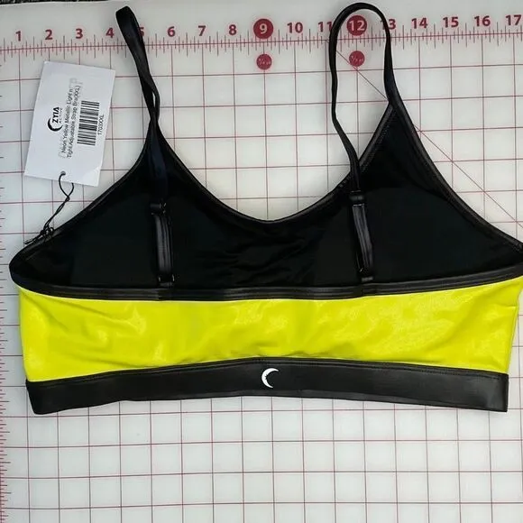 NWT Zyia Active Womens Yellow Light N Tight Adjustable Strap Sports Bra XXL
