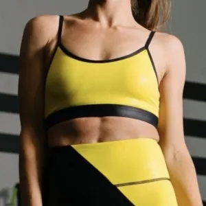 NWT Zyia Active Womens Yellow Light N Tight Adjustable Strap Sports Bra XXL