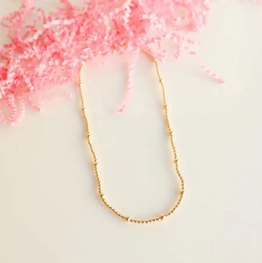 Olive Gold Bead Necklace