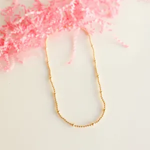 Olive Gold Bead Necklace