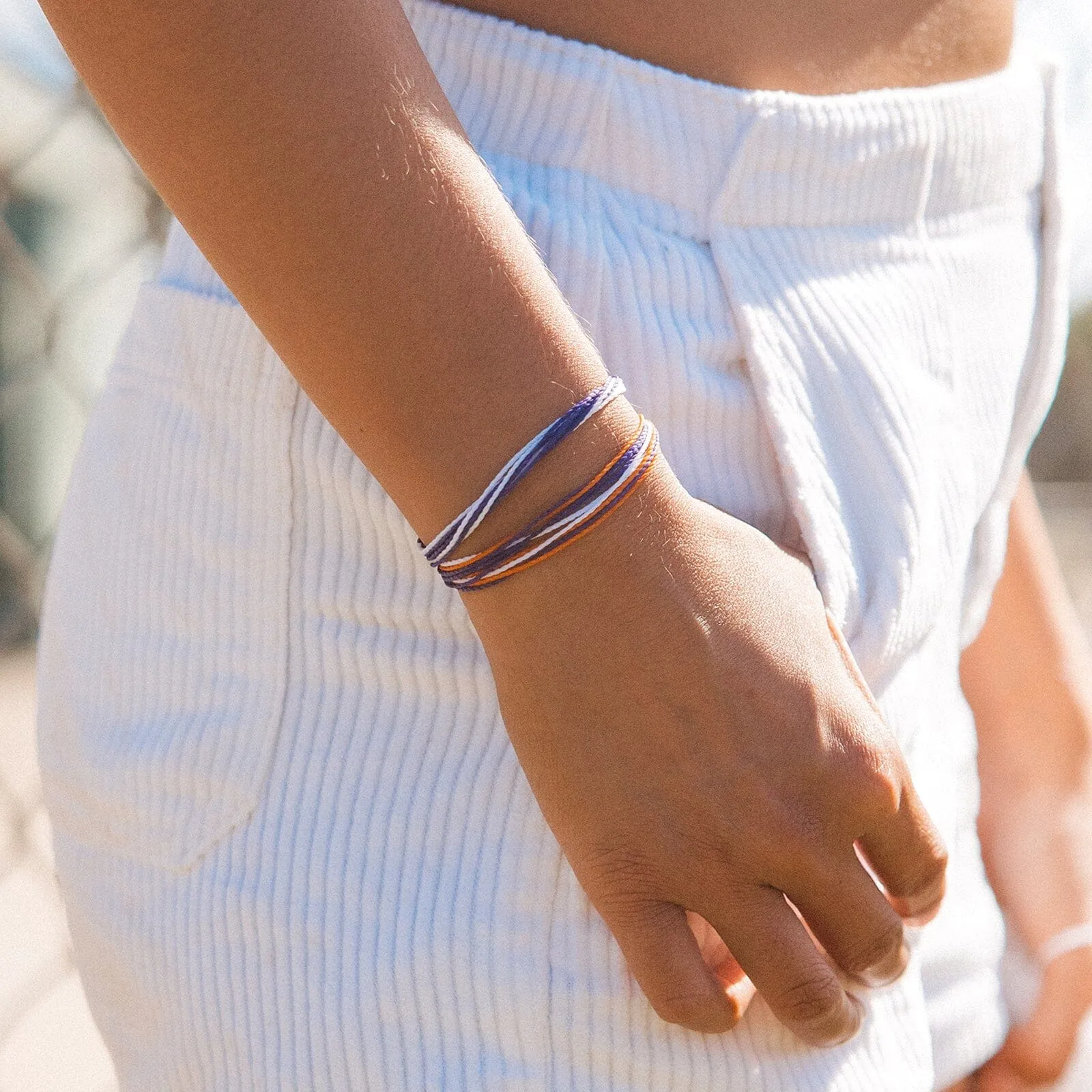 Orange, Purple & White Bracelet