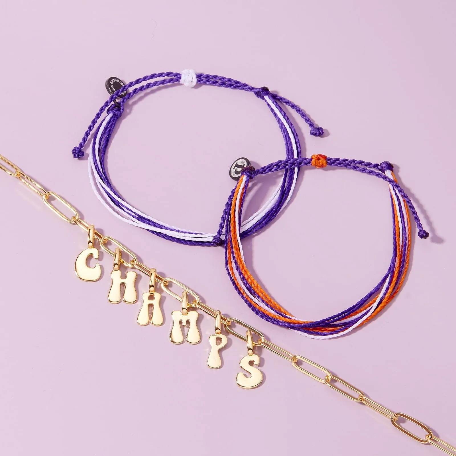 Orange, Purple & White Bracelet