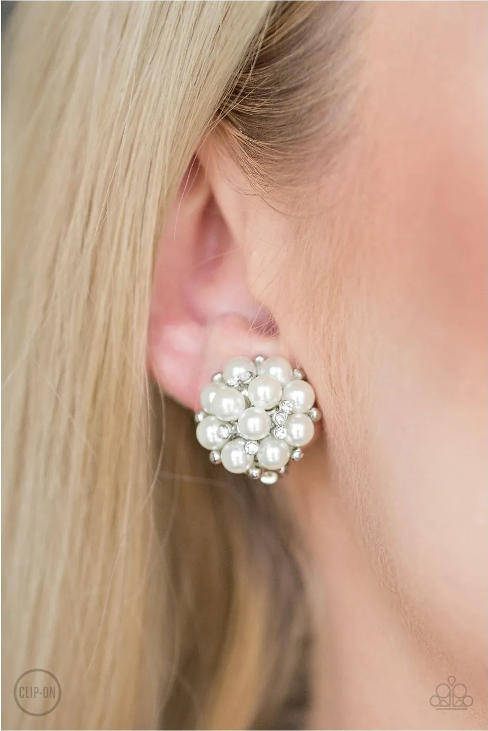 Paparazzi Par Pearl - White Pearl Clip-On Earrings