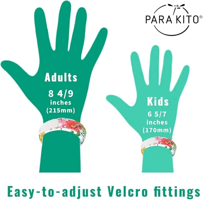 PARA'KITO Mosquito Repellent Bracelets   Refill Pellets Bundle, Mosquito Bracelets, Peppermint Oil, DEET Free Mosquito Repeller, Hiking Accessories, 2 Wristbands & 2 Refills (Black   Conceal)
