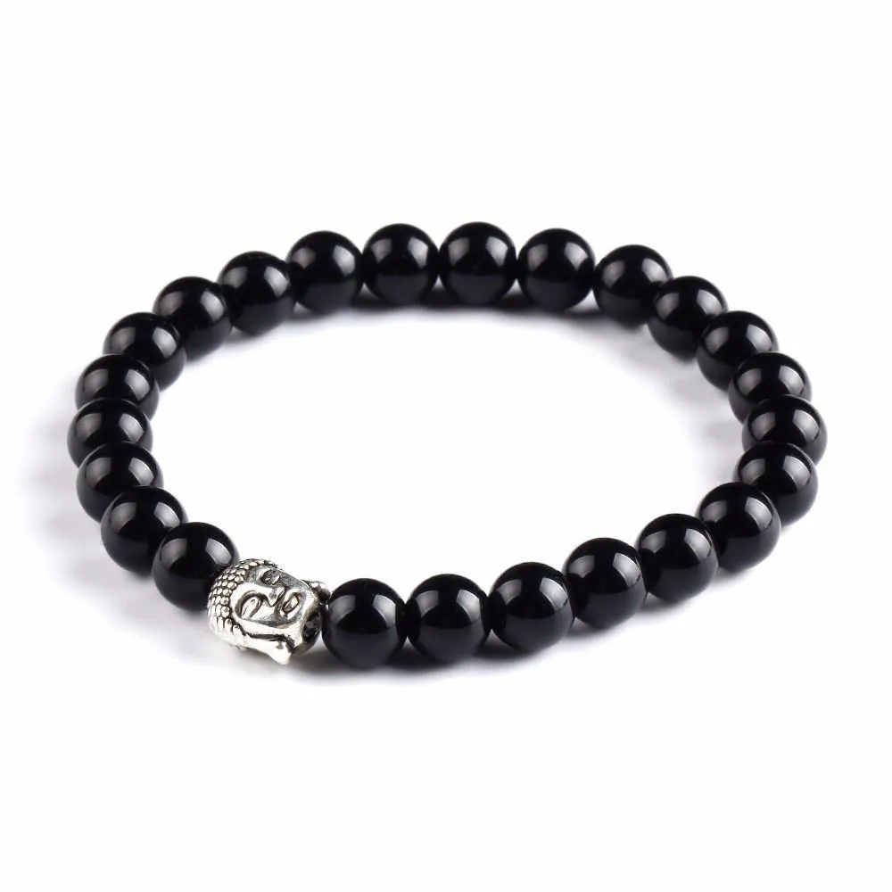 PIANO BLACK BUDDHA BEADS