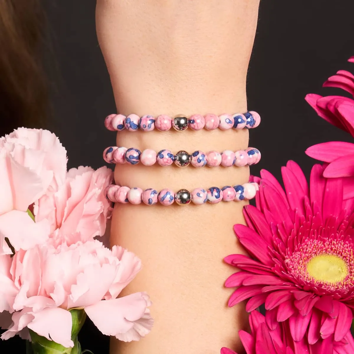 Picasso Porcelain Macrame Bracelet | Piglet Blue